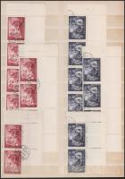 1952 Rákosi Mátyás 60f + 2Ft 10-10 db bélyeg alsó üres mezővel (24.000)