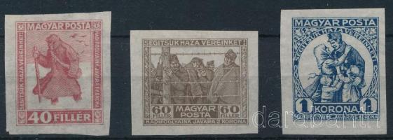 1920 Hadifogoly sor vágott próbanyomata vízjel nélküli papíron / imperforate proof set