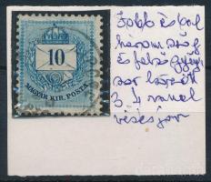 1881 10kr a felső háromszögek felett vésésjavítás