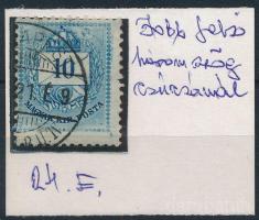 1881 10kr a jobb oldali koszorú fölött vésésjavítás + karcokkal