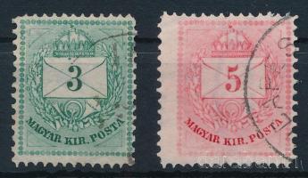 1881 3kr és 5kr 13 : 11 1/2 fogazással (16.000)