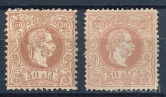 1867 2 db különböző színárnyalatú 50sld