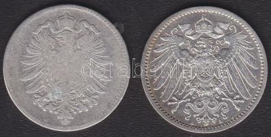 Német Államok/Német Birodalom 1875G 1M Ag T:3 + 1911A 1M Ag T:2+