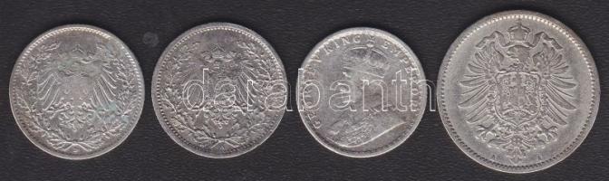 Német Államok/Német Birodalom 1887A 1M Ag + 1906D 1/2M Ag + 1906A 1/2M T:3,3+