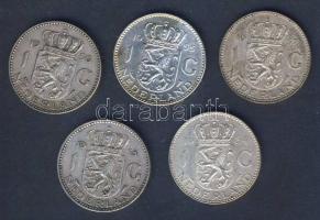 Hollandia 1955-64 1G Ag (5x) 5klf évszámmal T:2,2-,3+ ph