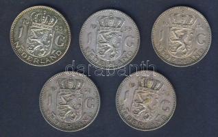 Hollandia 1955-65 1G Ag (5x) 5klf évszámmal T:2,3+,3