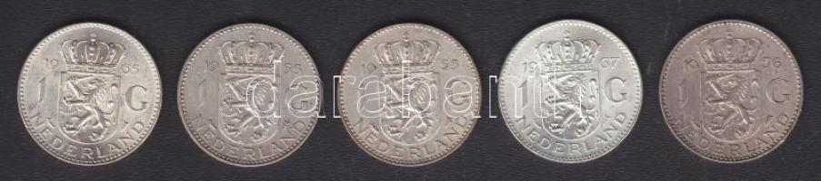 Hollandia 1955-67 1G Ag (5x) 4klf évszámmal T:2+,2+,3