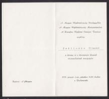 1978 Sorszámozott meghívó a Szent Korona és a koronázási ékszerek visszaadásának parlamenti ünnepségére / Invitatio card for the ceremony of getting back the Holy Crown from the USA