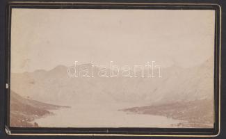 cca 1860 Cattaro-i öböl keményhátú fotó / Bay of Cattaro vintage photo 22x13 cm