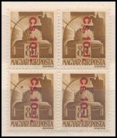 1946 Betűs visszavont csomagbélyeg Cs.10-I./80f négyestömb
