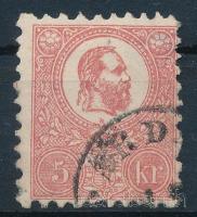 1871 Kőnyomat 5kr V. típus "ERD(ŐD)" (papírelvékonyodás / thin paper)