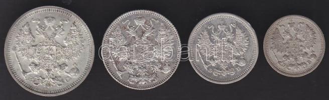Cári Oroszország 1909. 5K Ag + 1911. 10K Ag + 1916. 15K Ag + 1915. 20K Ag T:1/2,2+,2