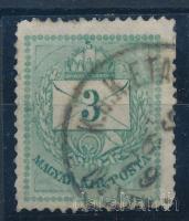 1874 3kr vésésjavítással, "K.u.K. Etappenpostamt"