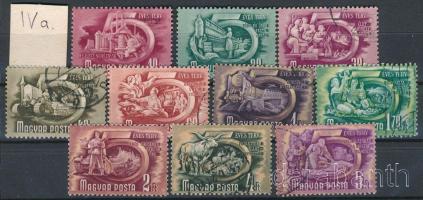 1951 Ötéves terv II. 10 db bélyeg a. számvízjelállással