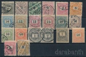 1889-1899 20 Feketeszámú krajcáros bélyeg stecklapon