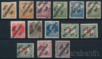 Posta Ceskoslovenska 1919 14 db bélyeg Bodor vizsgálójellel