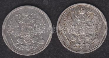 Cári Oroszország 1861. 20k Ag T:3+/3 + 1865. 20k Ag T:1/2