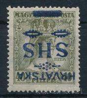 SHS 1918 Zita 40f fordított felülnyomattal, Bodor vizsgálójellel