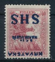SHS 1918 Hadisegély 40f fordított felülnyomattal, Bodor vizsgálójellel