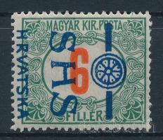 SHS 1918 Portó 6f kiadatlan bélyeg 90 fokkal elfordult felülnyomattal, Bodor vizsgálójellel