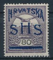 SHS 1918 Turul 80f kiadatlan bélyeg Bodor vizsgálójellel