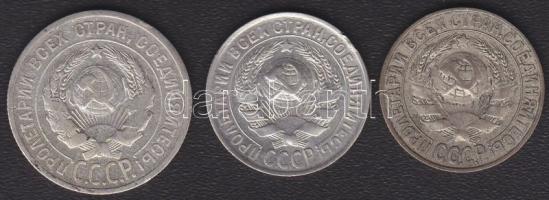 Szovjetunió 1927. 15k Ag + 1930. 15k Ag + 1925. 20K Ag T:2/3,3