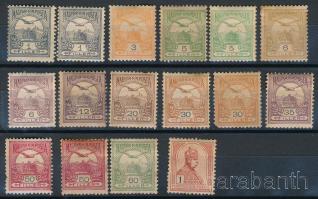 1900 16 db Turul bélyeg (foghibák, rozsfoltok / perf. faults, stain spots)