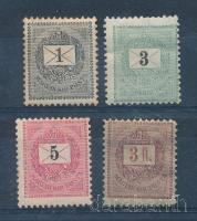 1888-1898 4 db Feketeszámú Krajcáros bélyeg