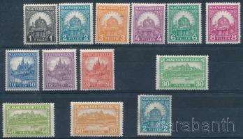 1928 Pengő-fillér 12 db bélyeg + 1 db bélyegzett