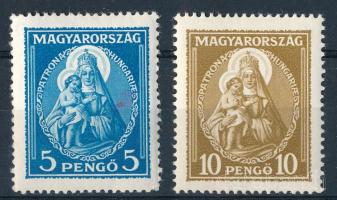 1932 Nagy Madonna 5P és 10P (5P piros tintafolt / red ink spot)