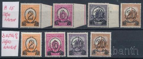 1931 Kisegítő bélyegek (I.) A + B sor, a B sor falcos / hinged (27.000)