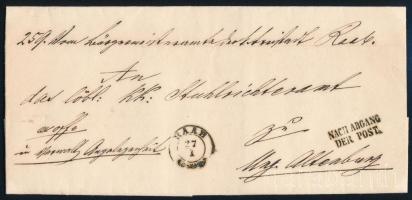 1835 Hivatalos levél "RAAB" - "UNG:ALTENBURG"