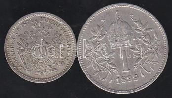 Ausztria 1872. 10Kr Ag T:1 + 1899. 1K Ag T:2-