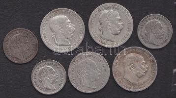 Ausztria 1872. 10Kr Ag (3x) + 1870. 20Kr Ag + 1901-1915 1K Ag (3x) T:2,2/3,3 összesen 7db!