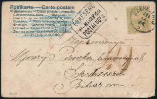 1904 Képeslap "ÉRKESERŰ" postaügynökségi bélyegzéssel