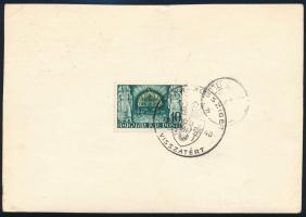 1940 "MÁRAMAROSSZIGET VISSZATÉRT" bélyegzés levelezőlapon, javított Kelet visszatér bélyeggel (12.000)