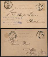 1887-1890 2 db levelezőlap Gyula Wien