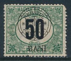 Kolozsvár 1919 Feketeszámú portó 50f Bodor vizsgálójellel