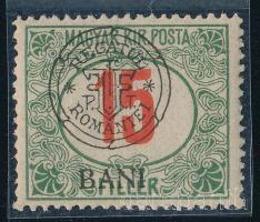 Kolozsvár 1919 Pirosszámú portó 15f Bodor vizsgálójellel