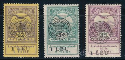 Kolozsvár 1919 Árvíz 12f, 16f és 35f, Bodor vizsgálójellel