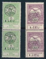 Kolozsvár 1919 Árvíz 5f és 35f 1-1 függőleges pár, Bodor vizsgálójellel