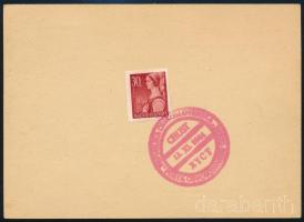 1944 Használatlan postaszolgálati levelezőlap a hátoldalon magyar bélyeggel, csehszlovák bélyegzéssel