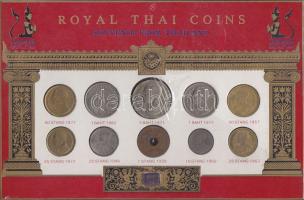 Thaiföld 1929-1982. 10klf forgalmi pénz díszes, dekoratív kereskedői szettben eredeti csomagolásban T:2,3