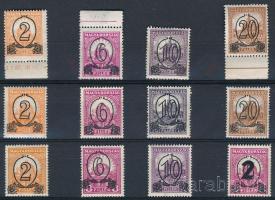 1931 Kisegítő bélyegek I. 501-504 A + B sor, 505-507 A + 519 (48.800)