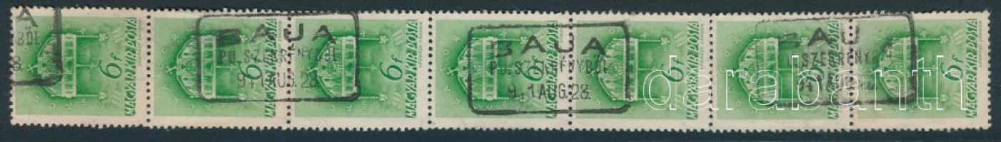 1939 Templom 6f függőleges 7-es csík "BAJA" pályaudvari szekrényből