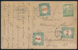 1917 Italozó hölgyek fotólap postán küldve, 6f + 2 x 2f portóval