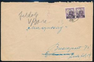 1931 Levél mozgópostával, a hátoldalon "FRANCZIAVÁGÁS" vasútállomási bélyegzéssel, visszaküldve