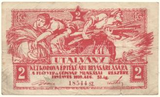 Budapest 1919 "Fegyver és Gépgyár" 2K T:III