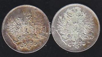 Finnország/Nagyhercegség 1916-17. 25p Ag (2x) T:1,2