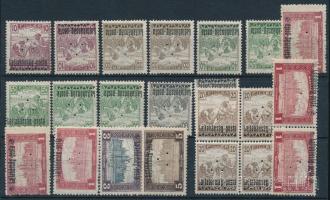 Megszállási és helyi kiadás - Nyugat Magyarország (III.) 1921 22 db bélyeg hármaslyukasztással, Bodor vizsgálójellel